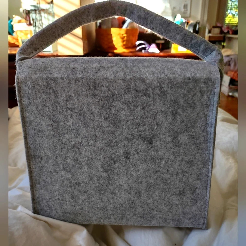 Act+ Acre Gray Bamboo Felt Tote purse***_4